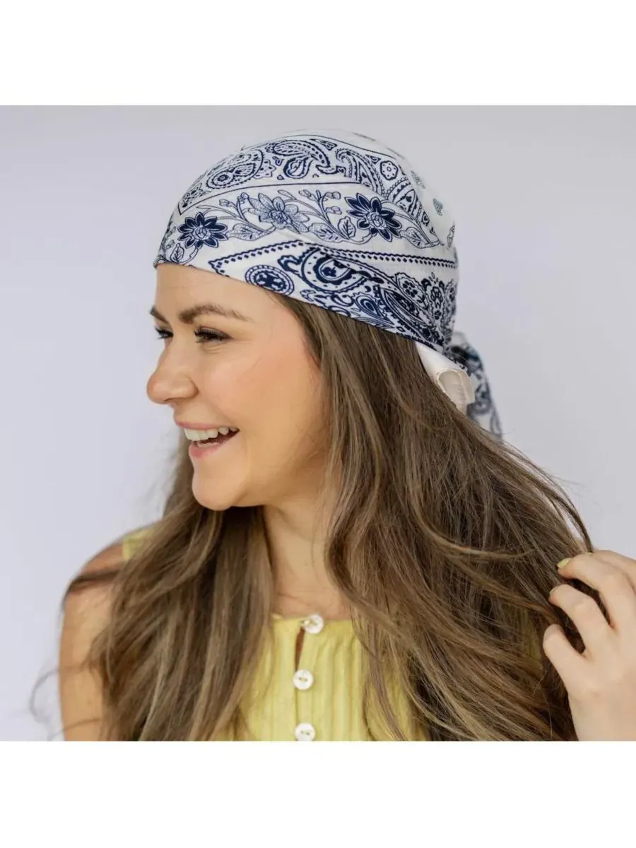 Шелковый платок с принтом Paisley Satin Headscarf Headbands of Hope — изображение 8 из 11, белый
