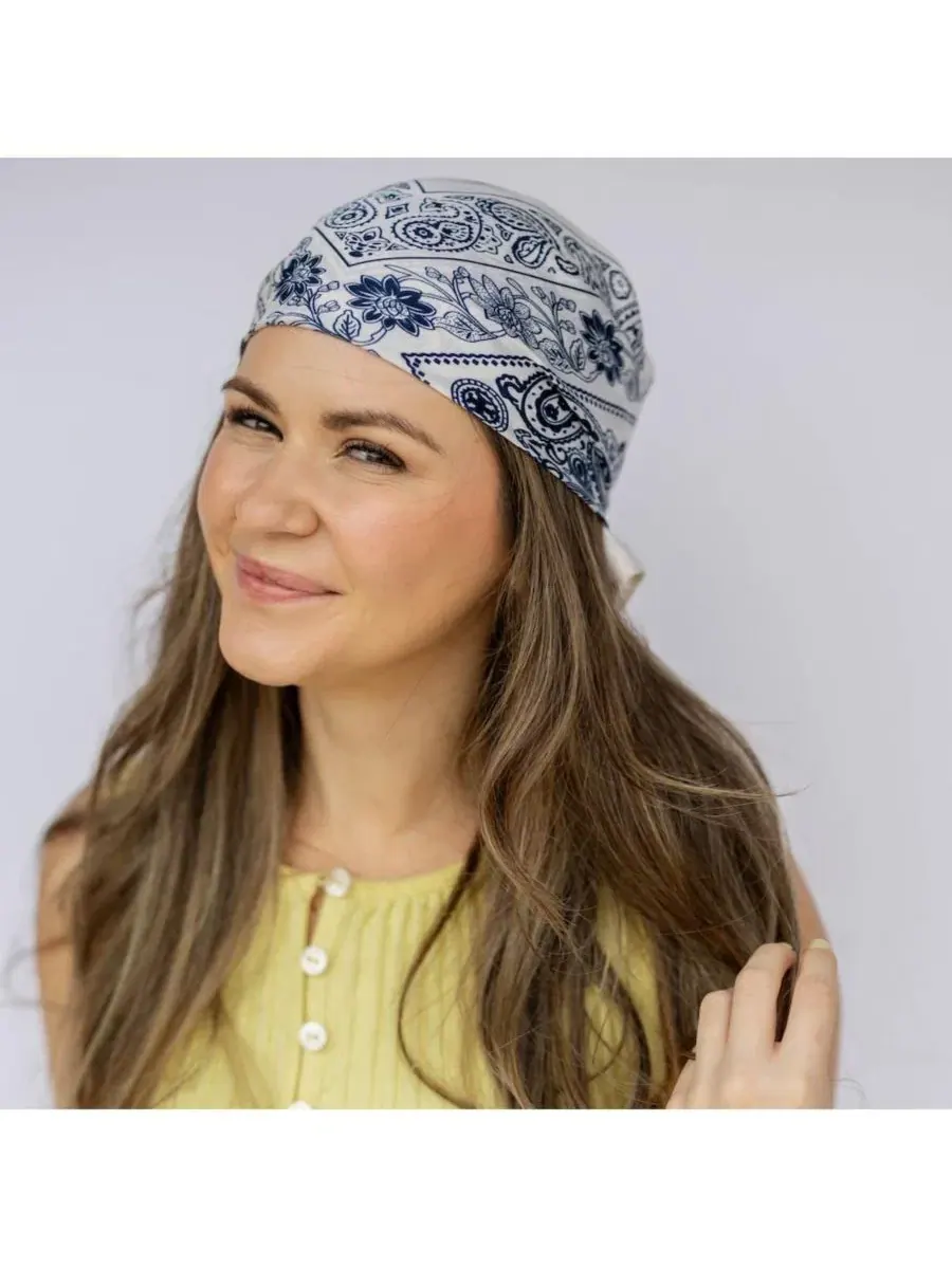 Шелковый платок с принтом Paisley Satin Headscarf Headbands of Hope — изображение 9 из 11, белый