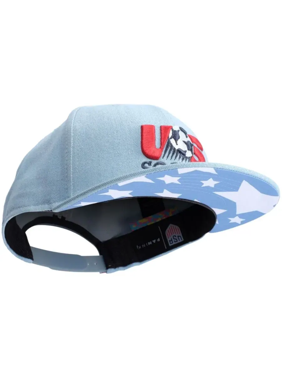 Кепка с вышивкой USMNT Making History Snapback Fan Ink — изображение 2 из 5, светлый синий