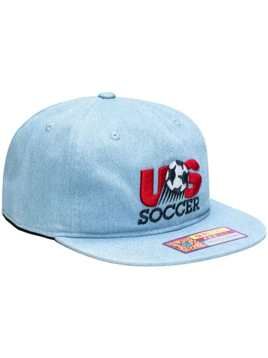 Кепка с вышивкой USMNT Making History Snapback Fan Ink — изображение 4 из 5, светлый синий