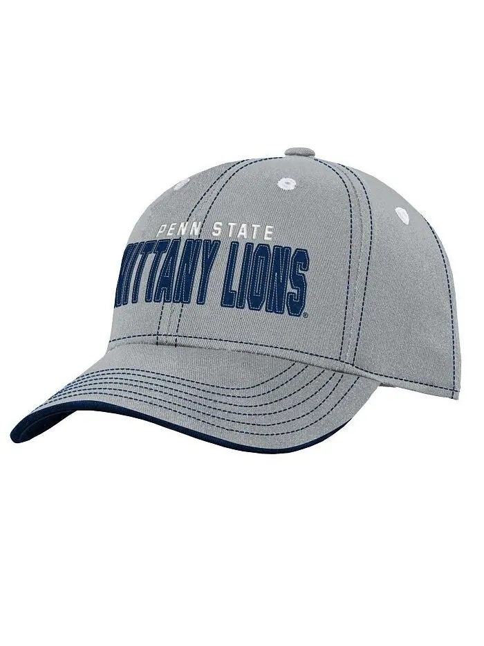 Серая регулируемая шапка с напуском для юношей и девочек Penn State Nittany Lions Old School — изображение 2 из 4, серый