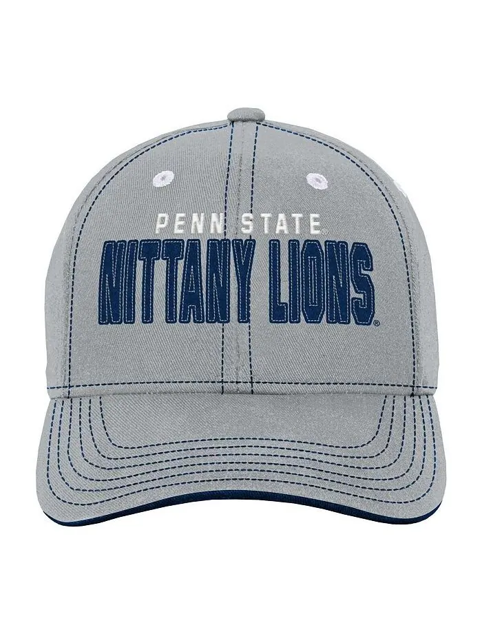 Серая регулируемая шапка с напуском для юношей и девочек Penn State Nittany Lions Old School — изображение 3 из 4, серый