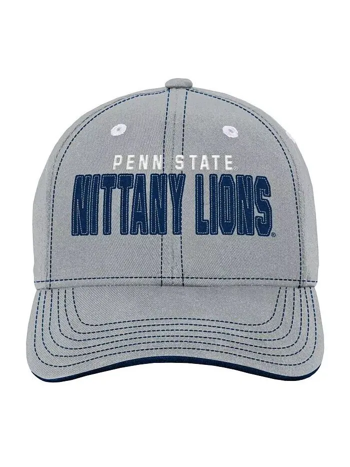 Серая регулируемая шляпа с напуском для юношей и девочек Penn State Nittany Lions Old School — изображение 3 из 4