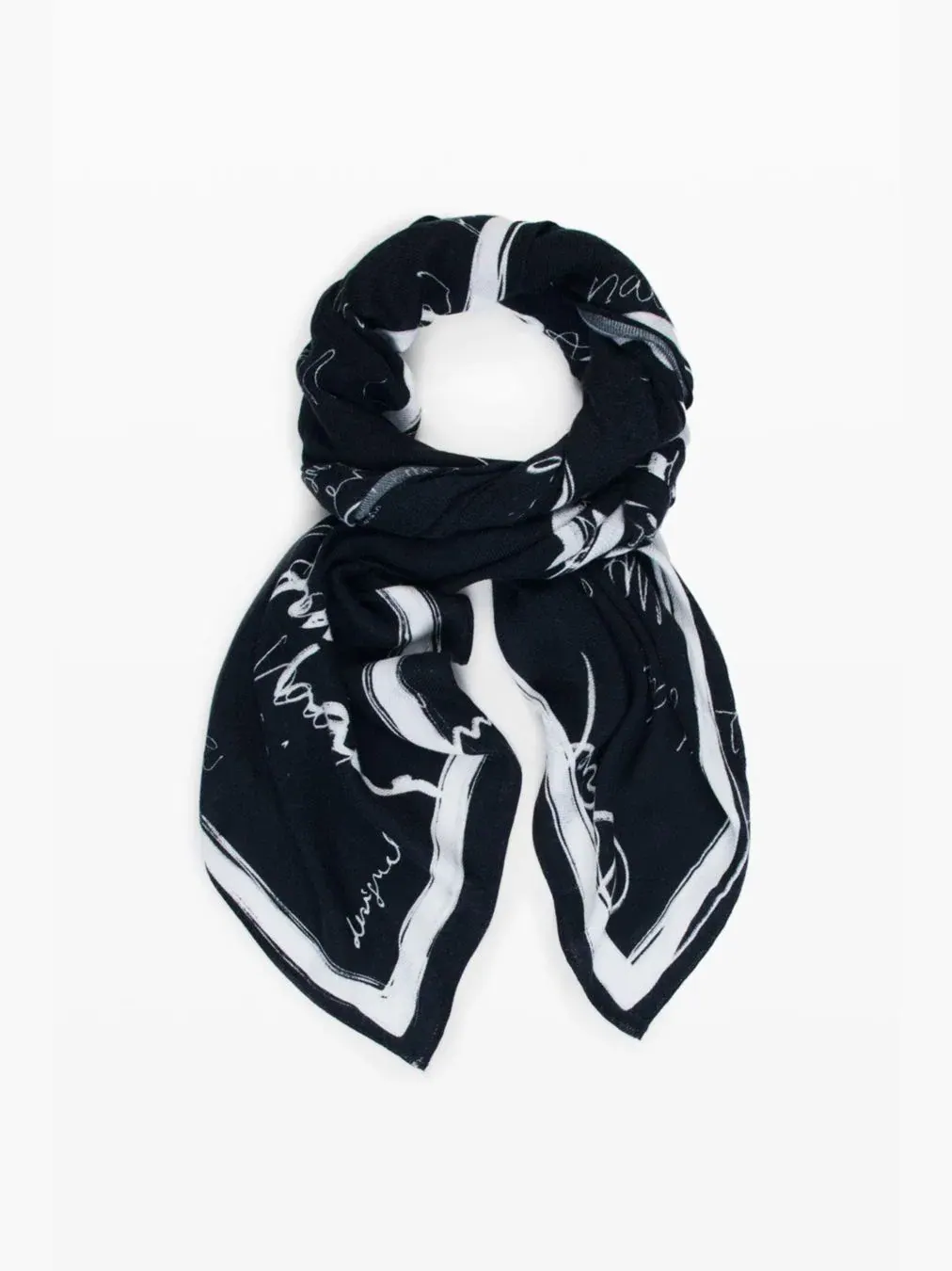 Платок с принтом Lettering Foulard Desigual — изображение 3 из 5, черный