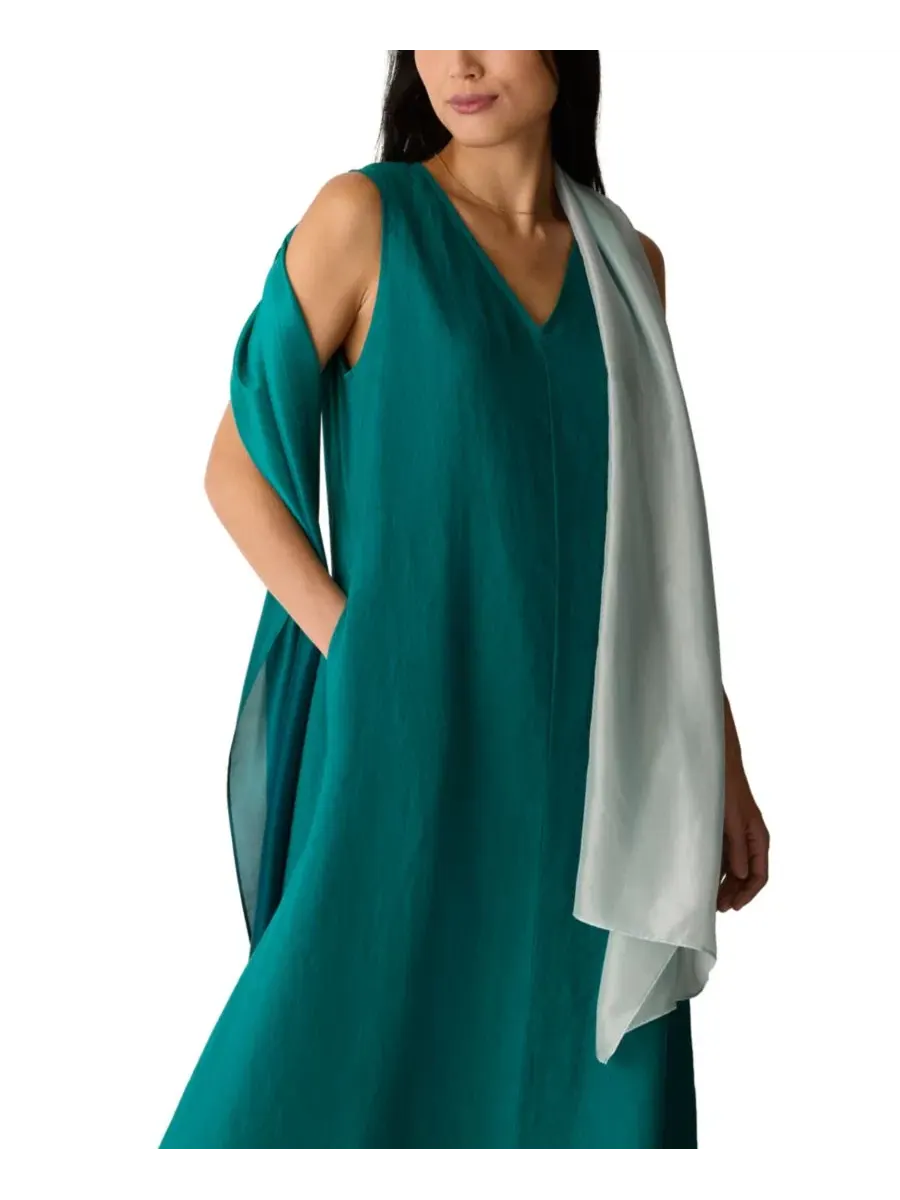 Женский шарф, окрашенный вручную Eileen Fisher — изображение 2 из 3, зеленый