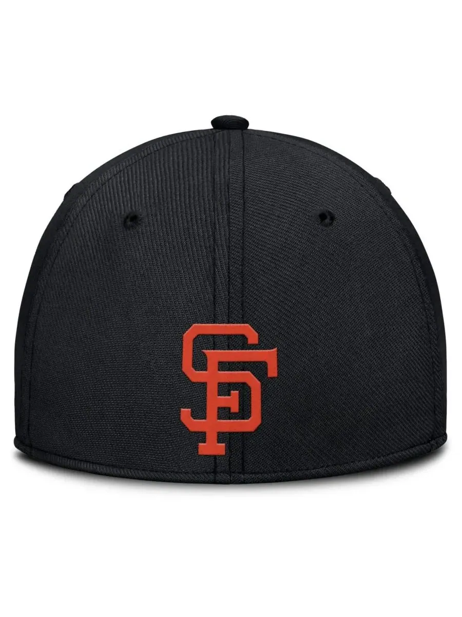 Nike Мужская кепка San Francisco Giants Rise Swoosh Performance Flex — изображение 2 из 4, черный оранжевый