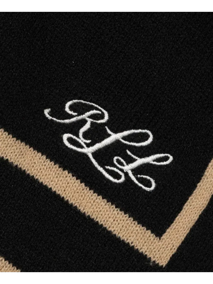Шаль-накидка Reversible Border Stripe Ruana Lauren Ralph Lauren — изображение 3 из 4, черный