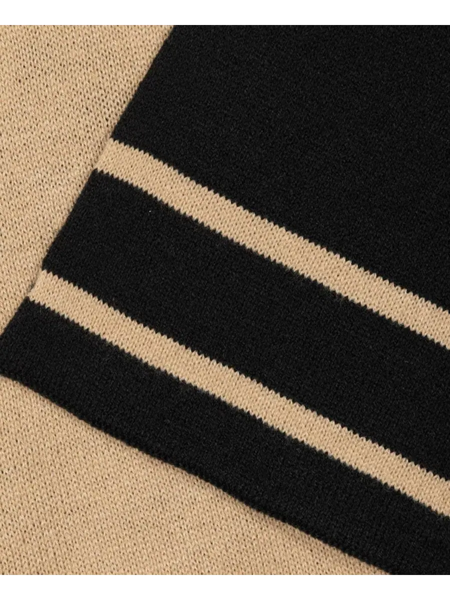 Шаль-накидка Reversible Border Stripe Ruana Lauren Ralph Lauren — изображение 4 из 4, черный