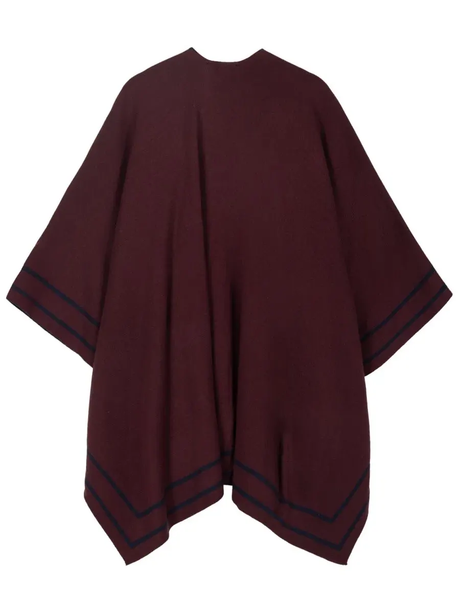 Шаль-накидка Reversible Border Stripe Ruana Lauren Ralph Lauren — изображение 2 из 4, темно-синий