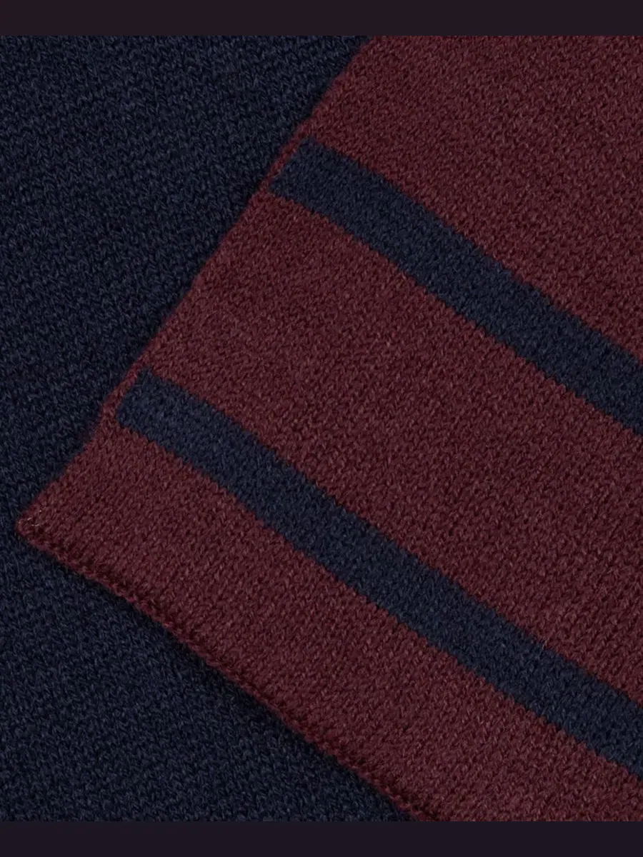 Шаль-накидка Reversible Border Stripe Ruana Lauren Ralph Lauren — изображение 4 из 4, темно-синий