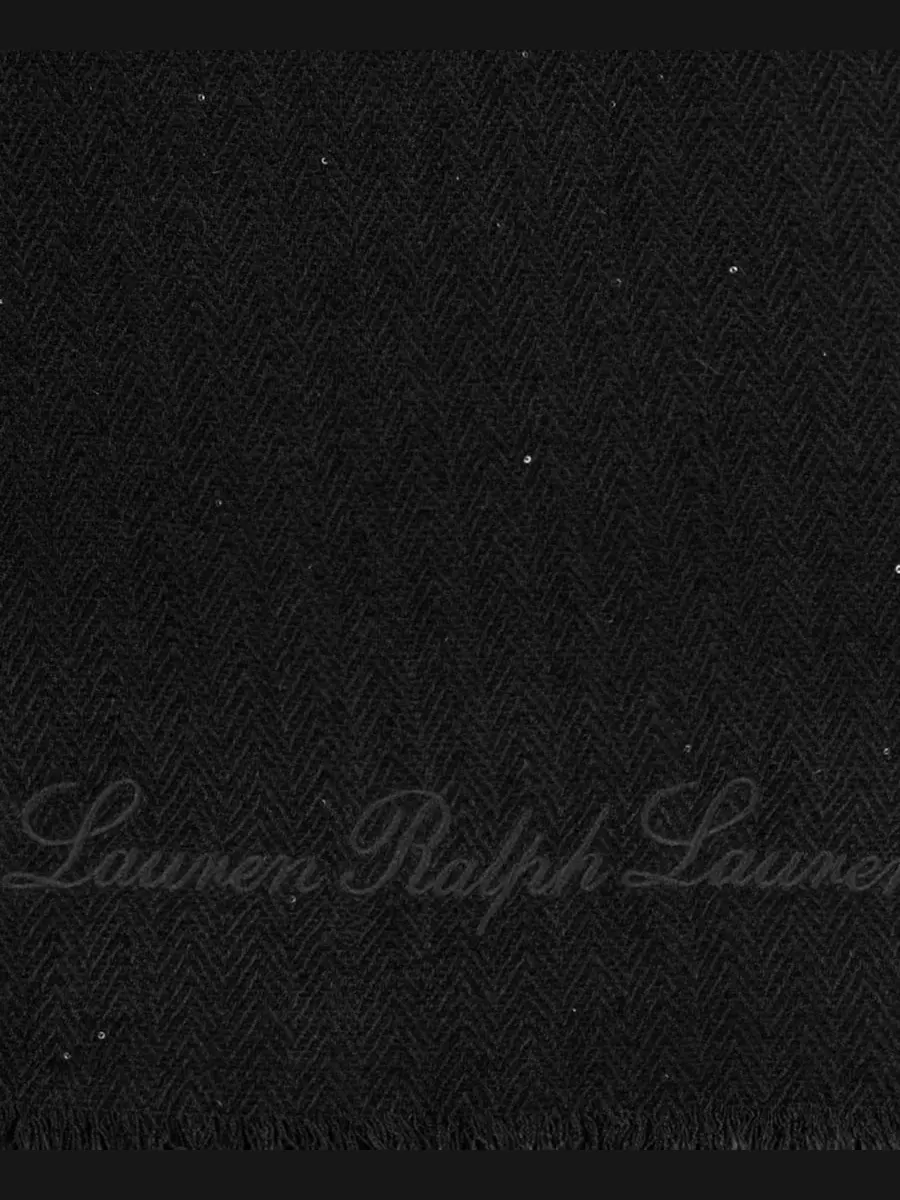 Палантин с блестками Herringbone Lauren Ralph Lauren — изображение 3 из 4, черный