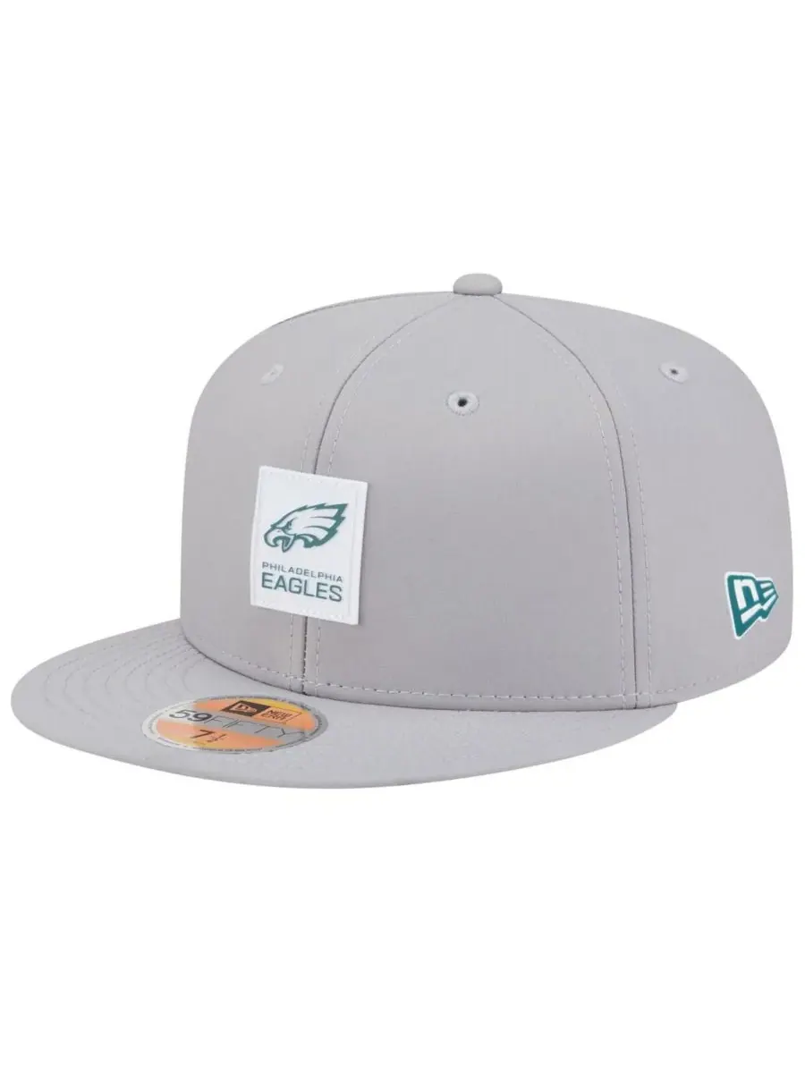 New Era Мужская серая бейсболка Philadelphia Eagles 2025 Sideline 59FIFTY
