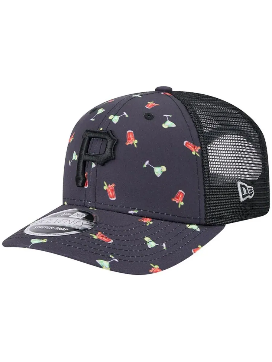 New Era Мужская темно-синяя кепка Pittsburgh Pirates Adventure Drinks Pattern 9SEVENTY с