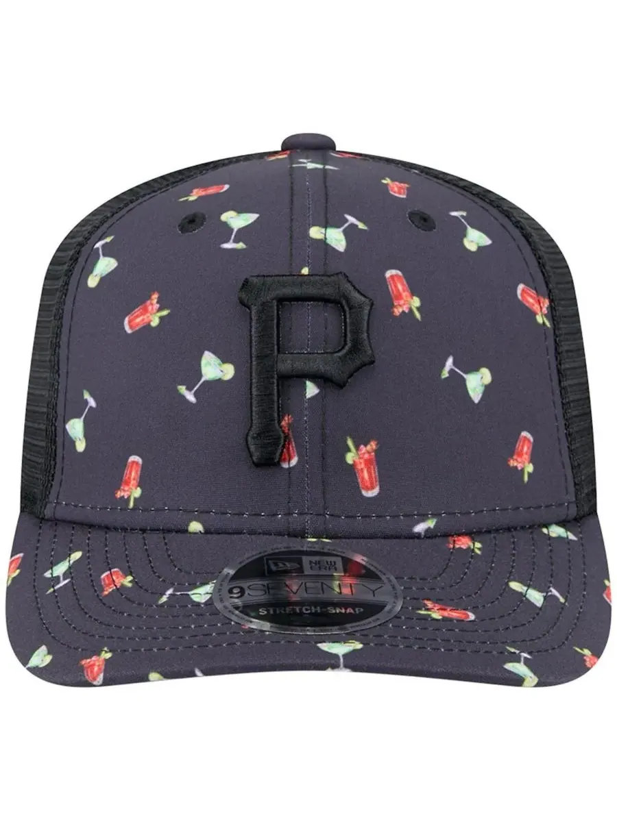 New Era Мужская темно-синяя кепка Pittsburgh Pirates Adventure Drinks Pattern 9SEVENTY с — изображение 2 из 4, темно-синий