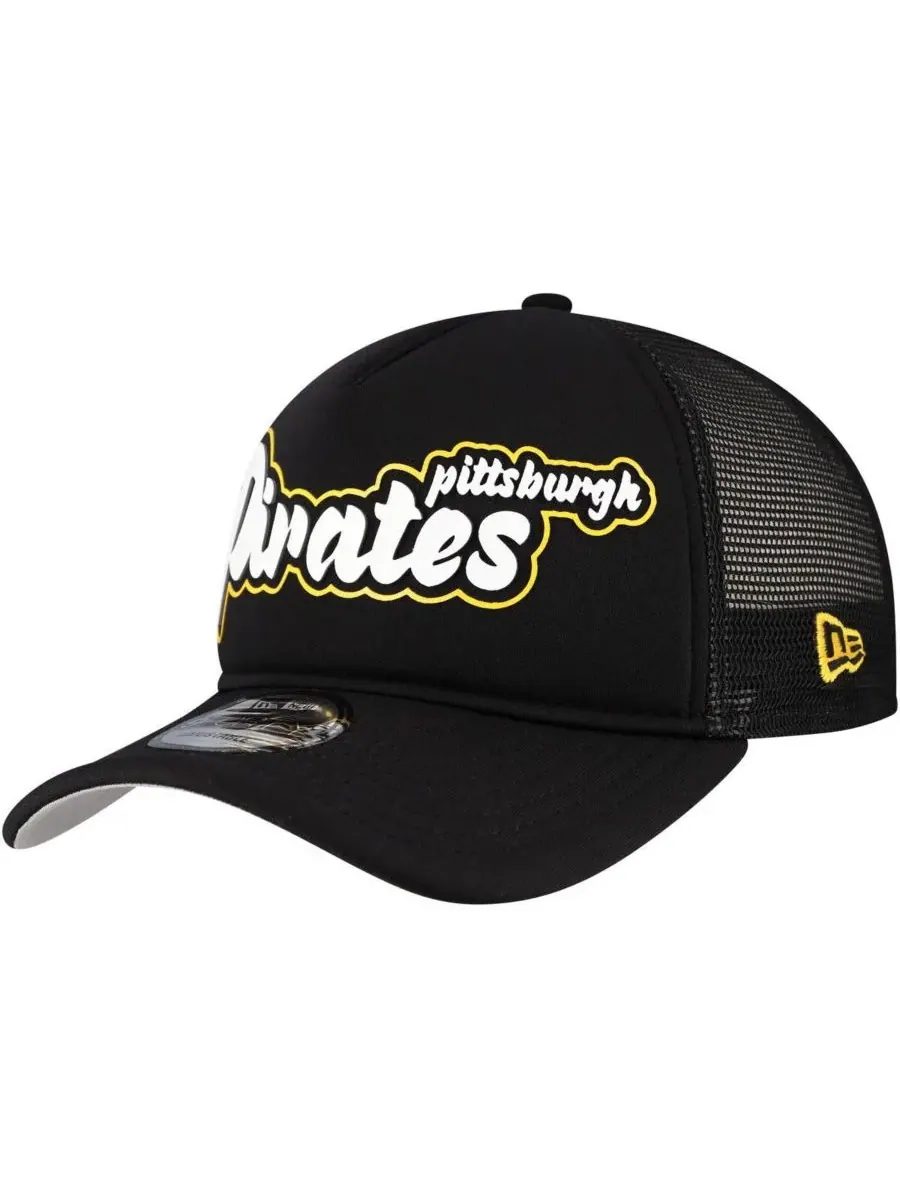 New Era Мужская черная кепка-тракер Pittsburgh Pirates в стиле ретро с А-образным вырезом
