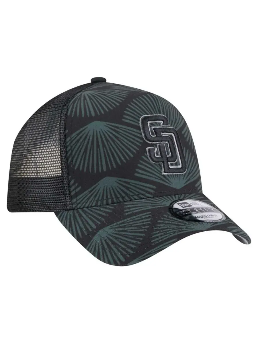New Era Мужская черная регулируемая кепка-тракер San Diego Padres 9FORTY A-Frame — изображение 3 из 5, черный