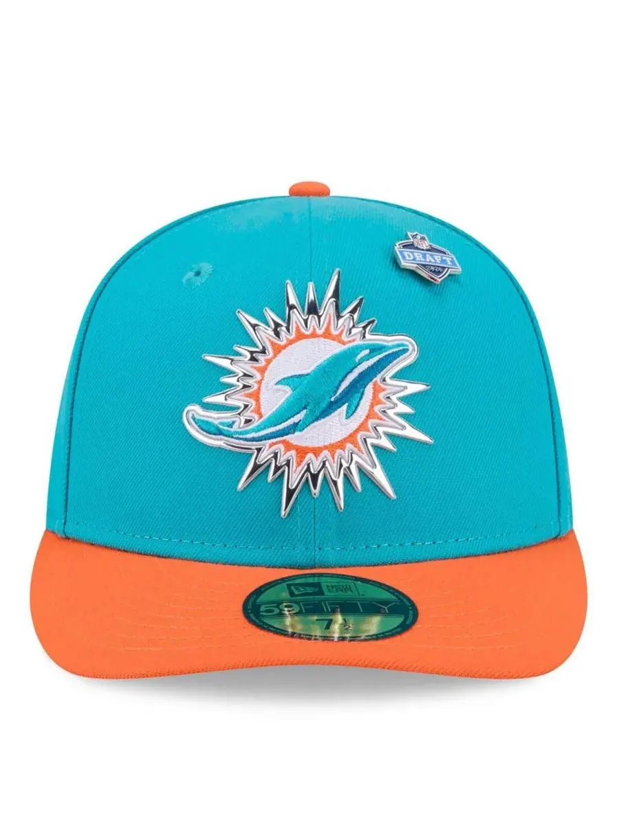 Кепка New Era 2026 NFL Draft Pre-Curved 59FIFTY — изображение 2 из 5, голубой оранжевый
