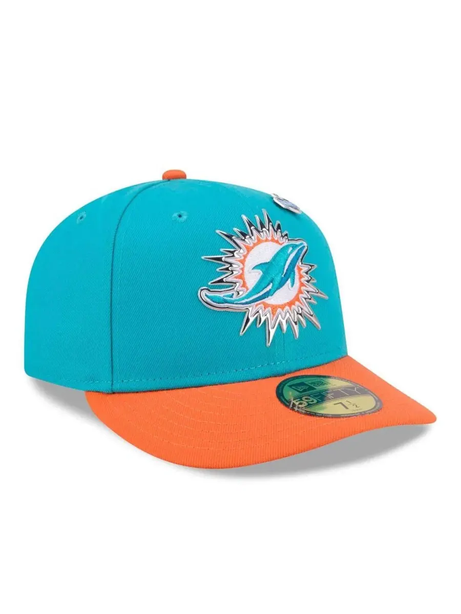 Кепка New Era 2026 NFL Draft Pre-Curved 59FIFTY — изображение 3 из 5, голубой оранжевый