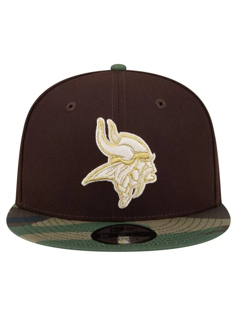 Кепка-снэпбек с принтом, модель Burnt Wood Camo New Era — изображение 2 из 5, коричневый