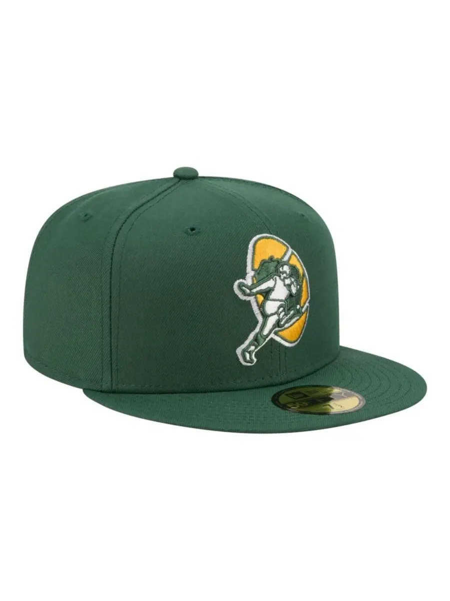 Кепка с высокой тульей и плоским козырьком Green Bay Packers New Era — изображение 4 из 5, зеленый