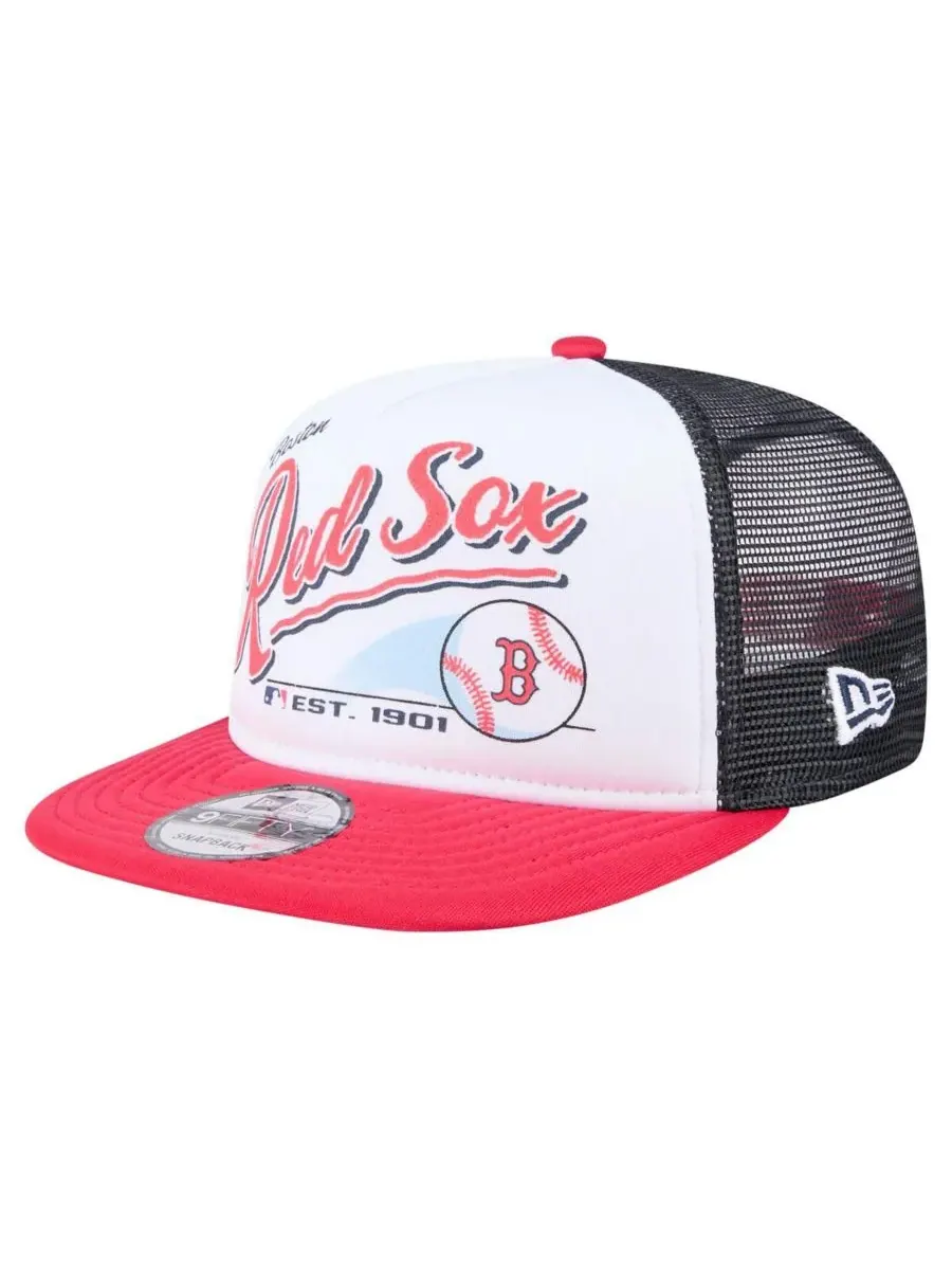 New Era Мужская бело-красная бейсболка Boston Red Sox в стиле ретро с надписью 9FIFTY