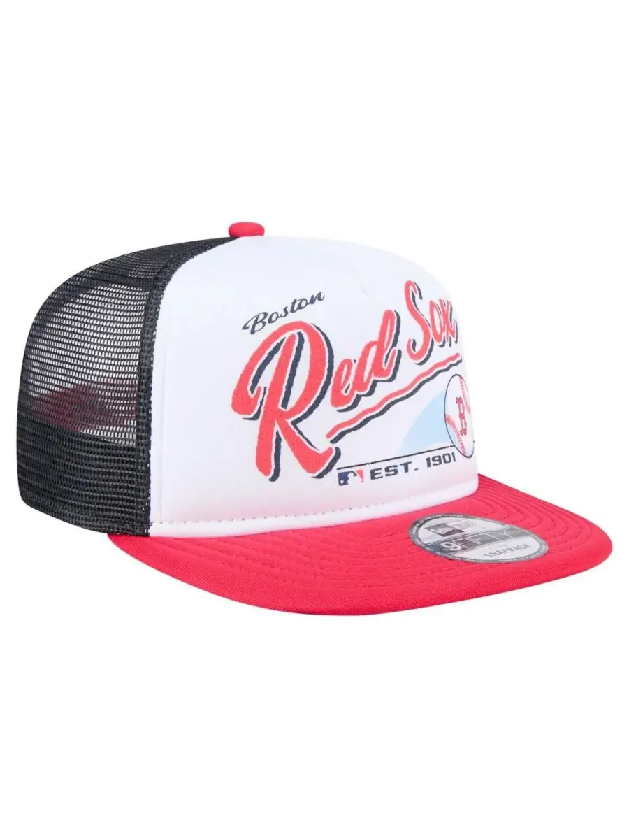 New Era Мужская бело-красная бейсболка Boston Red Sox в стиле ретро с надписью 9FIFTY — изображение 3 из 5, белый красный