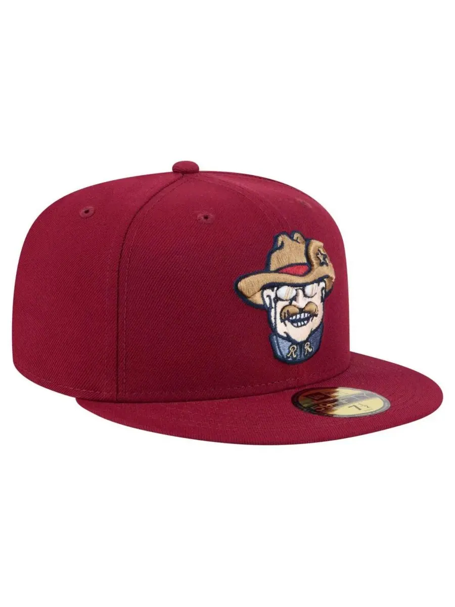 New Era Мужская бордовая кепка Frisco RoughRiders из аутентичной коллекции 59FIFTY — изображение 3 из 4, бордовый
