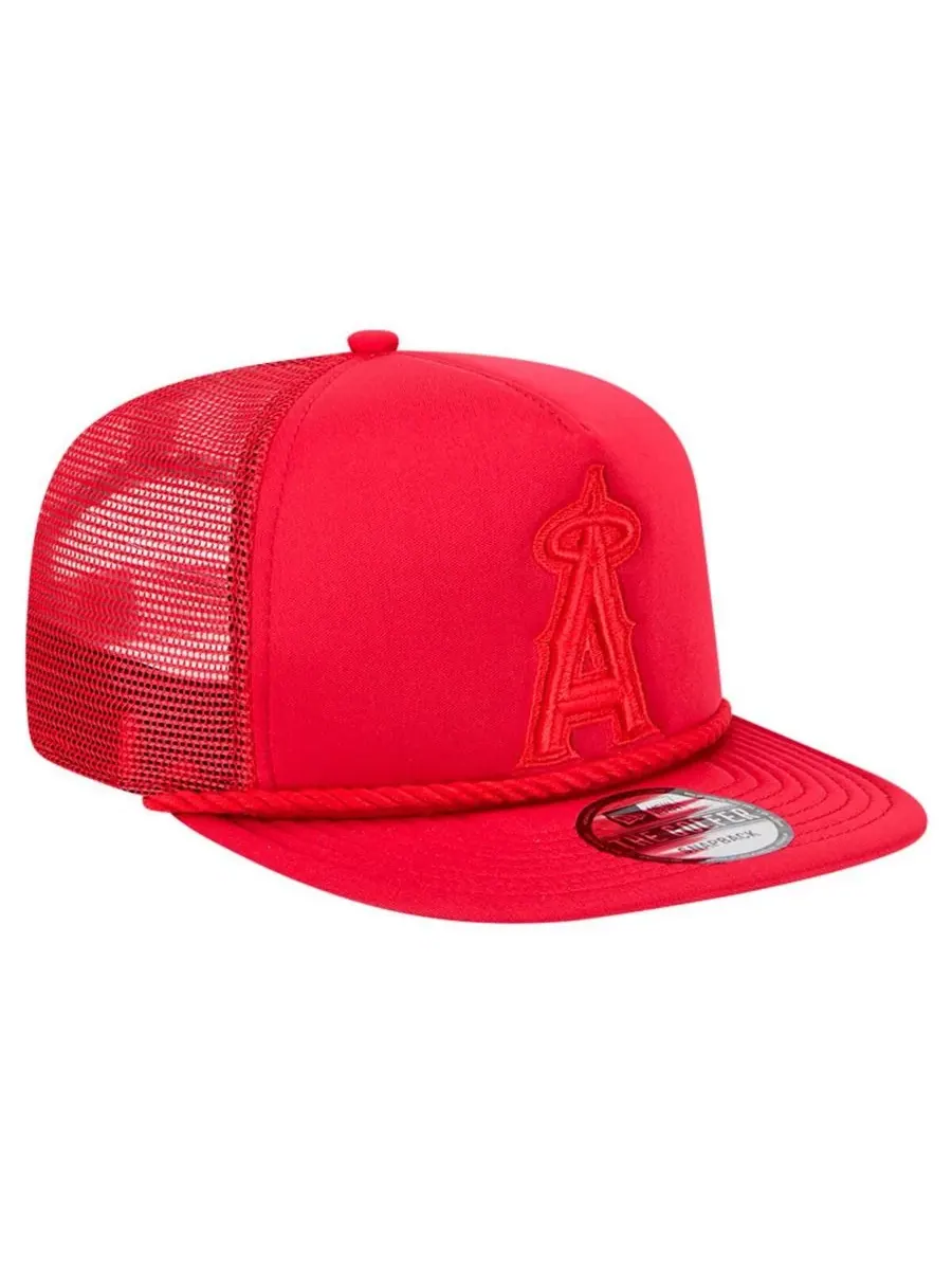 New Era Мужская красная бейсболка Los Angeles Angels Tone Foam Meshback Golfer Snapback — изображение 4 из 5, красный