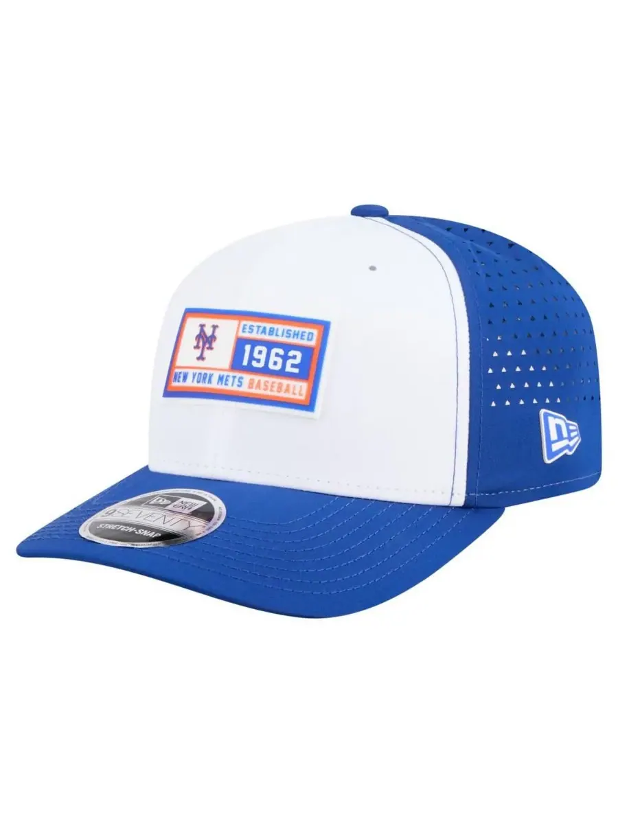 New Era Мужская кепка New York Mets Established Patch 9SEVENTY белого/королевского цвета с