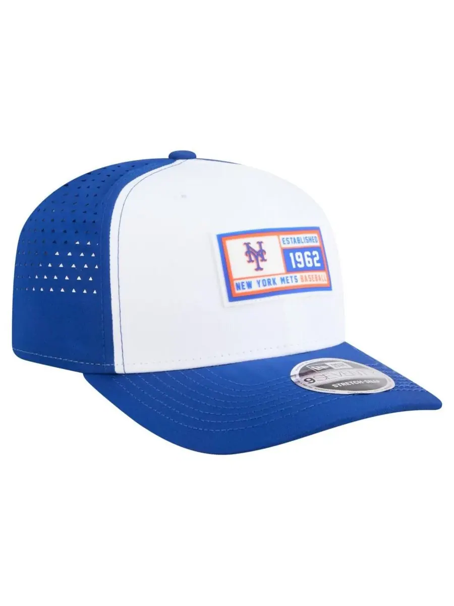 New Era Мужская кепка New York Mets Established Patch 9SEVENTY белого/королевского цвета с — изображение 4 из 5, белый