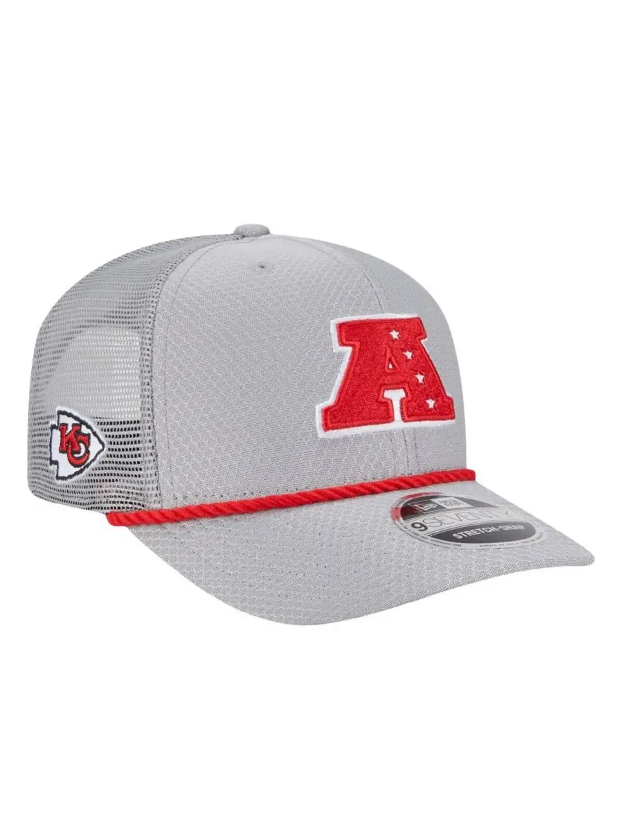 New Era Мужская серая кепка Kansas City Chiefs 2025 Pro Bowl 9SEVENTY с эластичными застежками