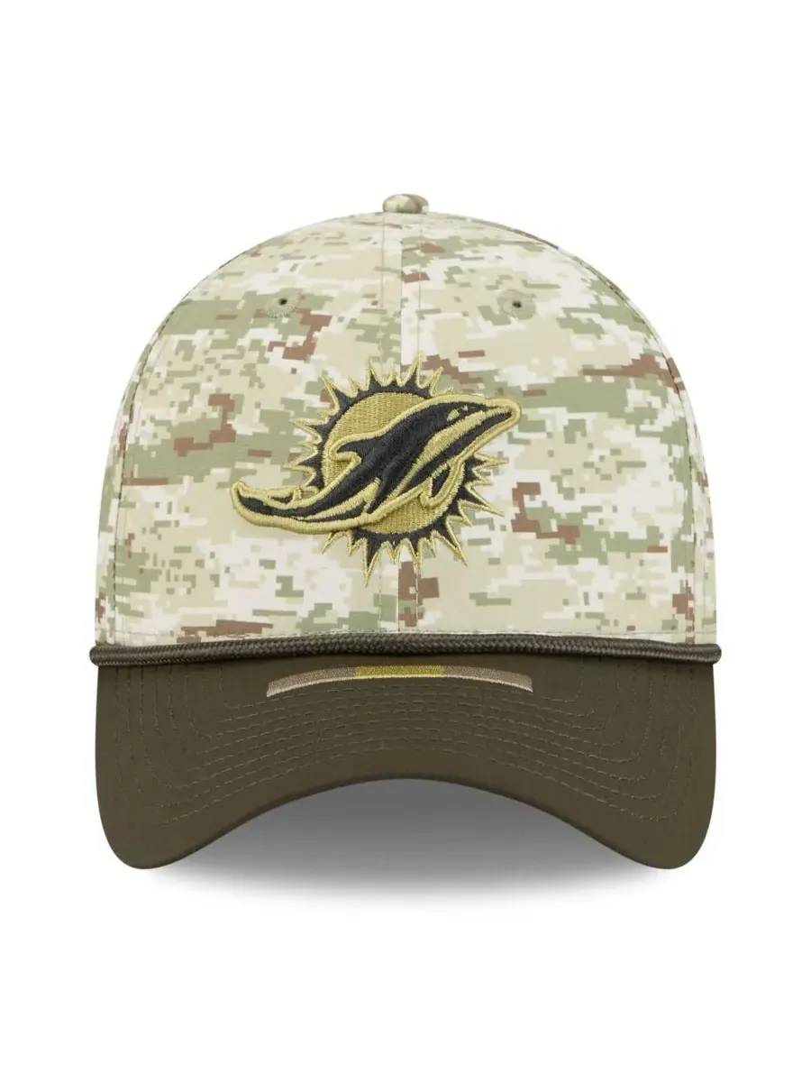 New Era Мужская кепка Miami Dolphins 2025 Salute to Service 39THIRTY Flex Hat в — изображение 3 из 4, темный зеленый