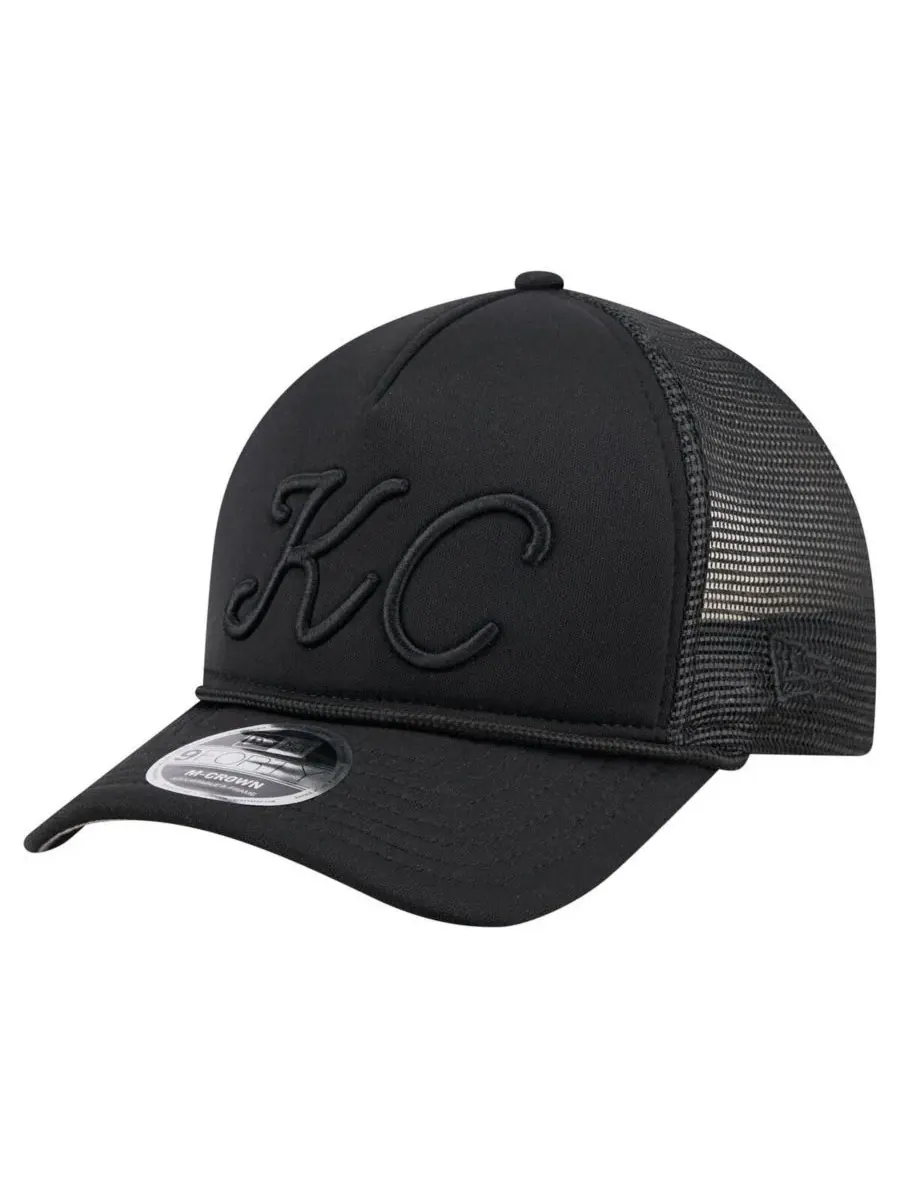 New Era Мужская черная регулируемая бейсболка Kansas City Royals City Initial 9FORTY A-Frame M-Crown