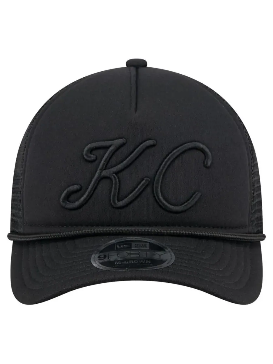 New Era Мужская черная регулируемая бейсболка Kansas City Royals City Initial 9FORTY A-Frame M-Crown — изображение 2 из 4