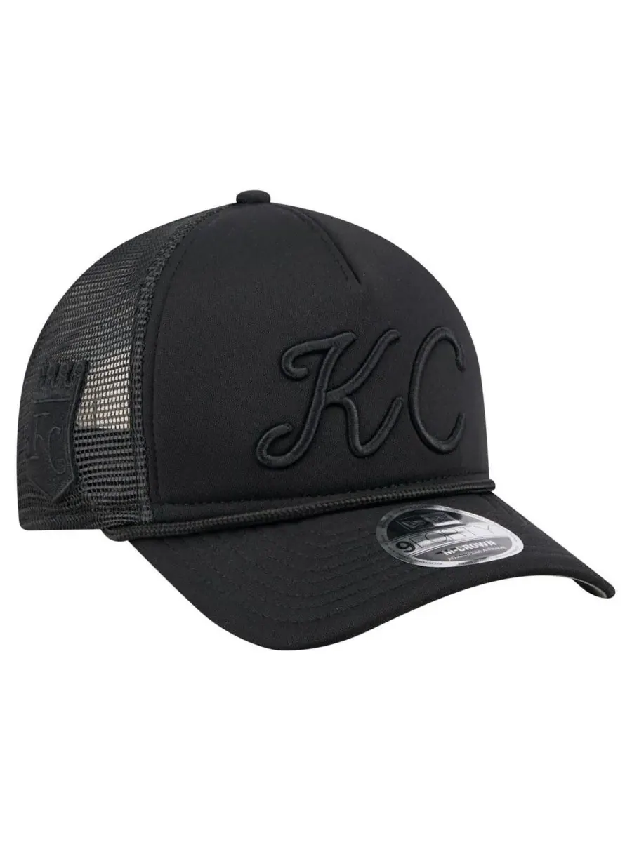 New Era Мужская черная регулируемая бейсболка Kansas City Royals City Initial 9FORTY A-Frame M-Crown — изображение 3 из 4