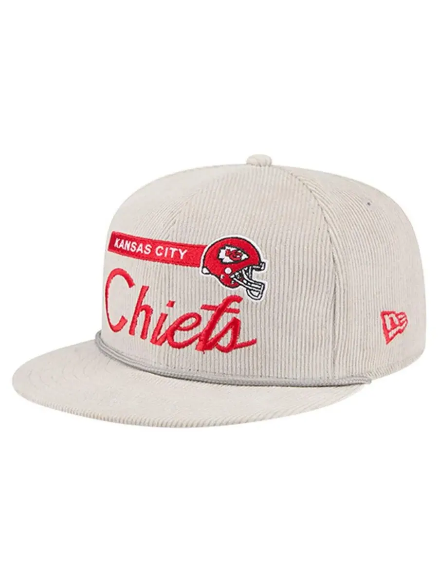 New Era Мужская серая вельветовая кепка Kansas City Chiefs 9FIFTY с регулируемой застежкой