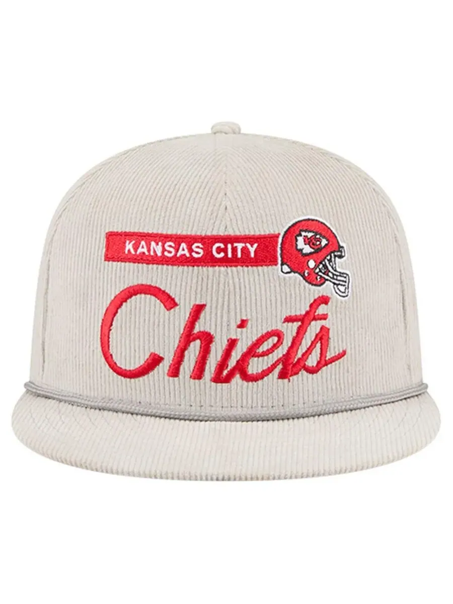 New Era Мужская серая вельветовая кепка Kansas City Chiefs 9FIFTY с регулируемой застежкой — изображение 2 из 5, серый