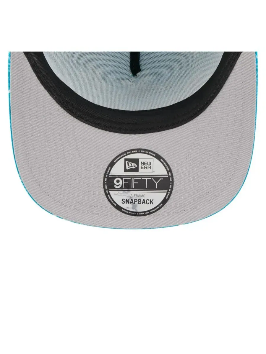 Кепка-снапбек с принтом Palm Print, модель A-Frame 9FIFTY New Era — изображение 2 из 5, голубой