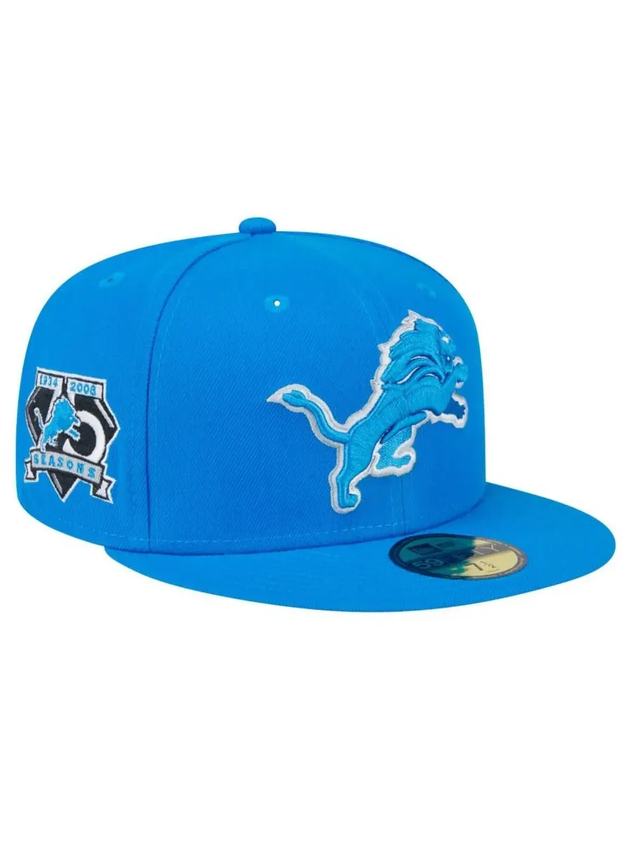 New Era Мужская синяя бейсболка Detroit Lions с нашивкой на основной стороне 59FIFTY