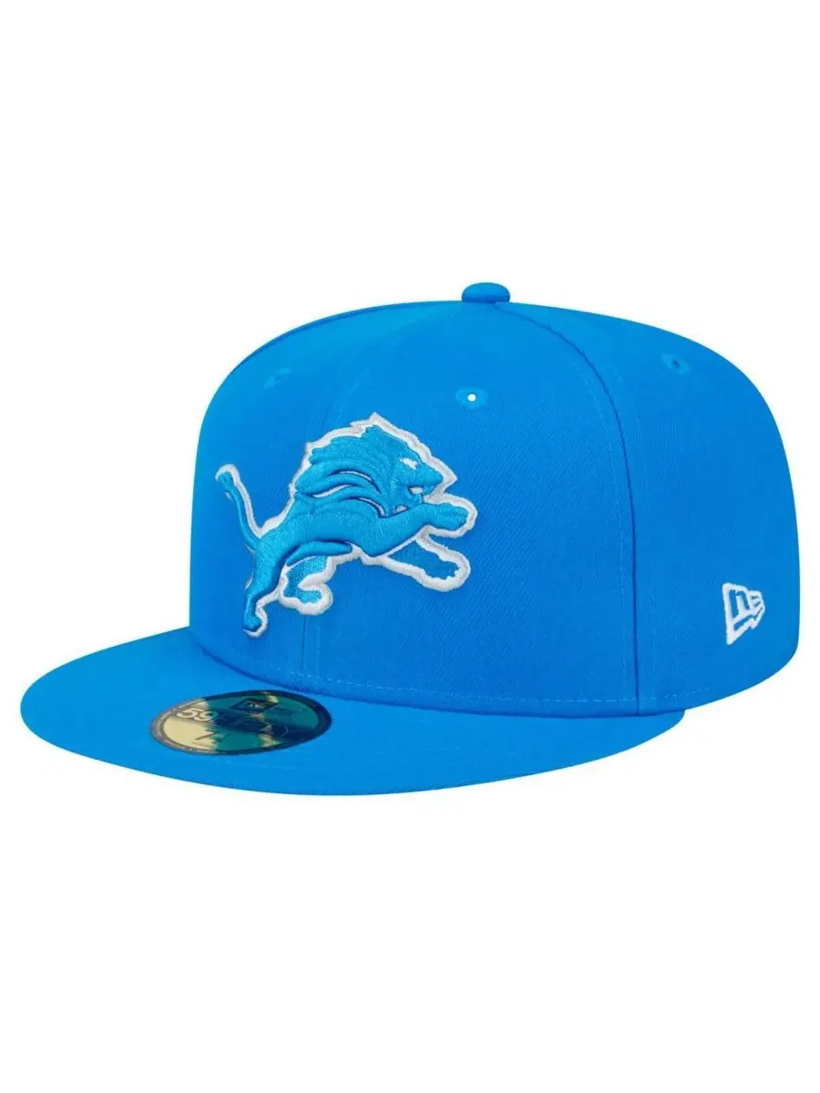 New Era Мужская синяя бейсболка Detroit Lions с нашивкой на основной стороне 59FIFTY — изображение 4 из 4, синий