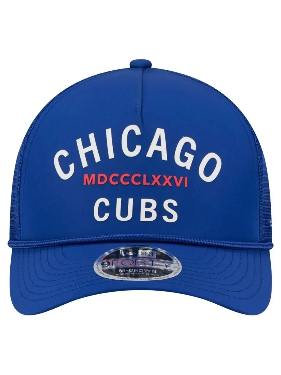 Мужская минималистичная регулируемая бейсболка Royal Chicago Cubs 9FORTY A-Frame New Era — изображение 2 из 4, королевский