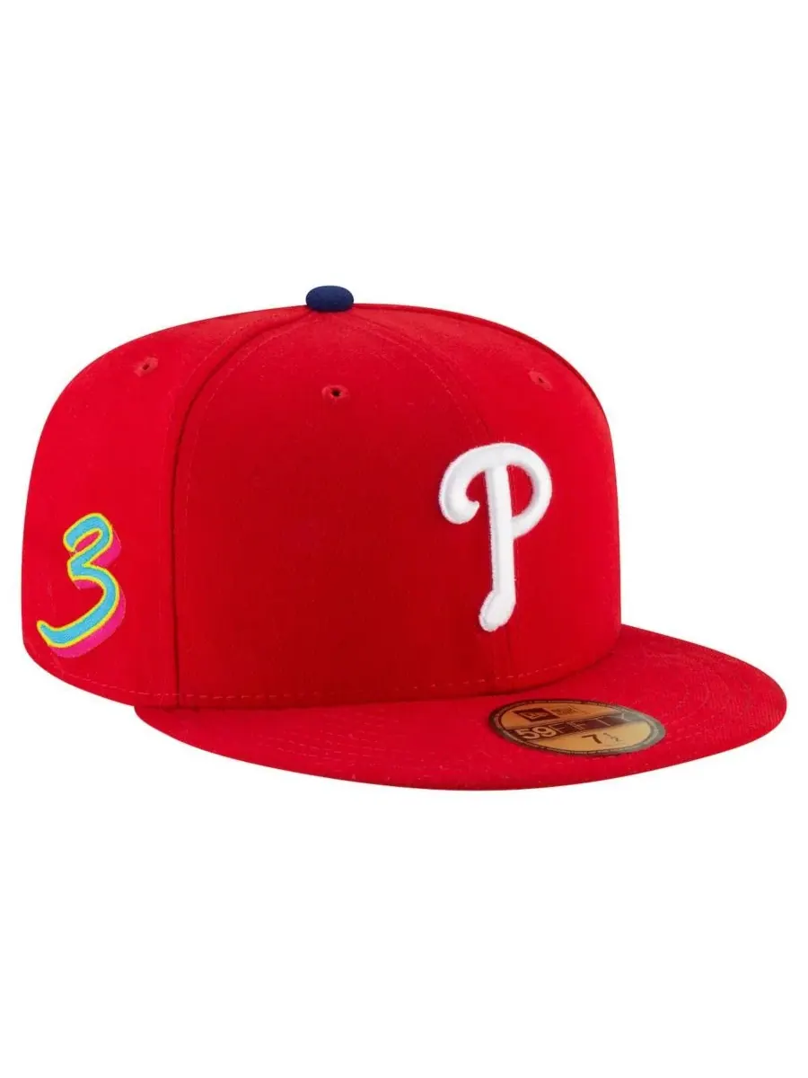 New Era Мужская кепка Bryce Harper Red Philadelphia Phillies 2025 Player's Weekend 59FIFTY Fitted