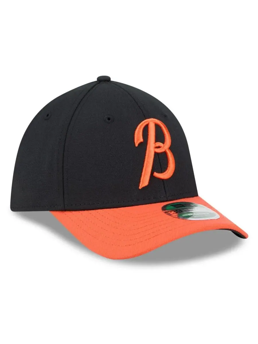 New Era Мужская кепка Baltimore Orioles Player Replica 39THIRTY Flex Hat — изображение 2 из 3, черный оранжевый