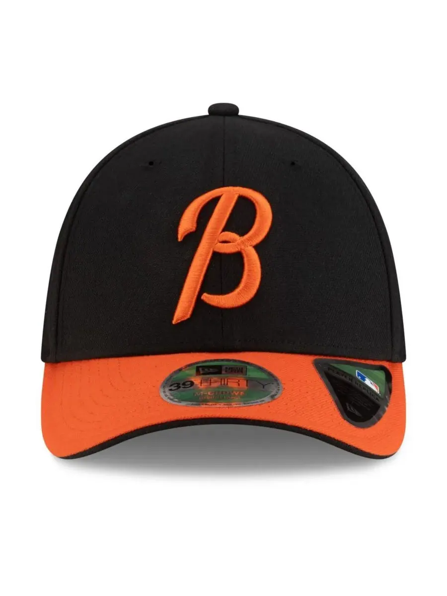 New Era Мужская кепка Baltimore Orioles Player Replica 39THIRTY Flex Hat — изображение 3 из 3, черный оранжевый