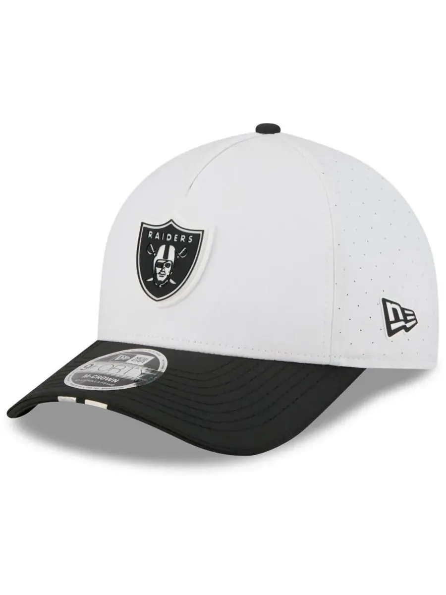 New Era Детская бейсболка Big Boys and Girls White/Black Las Vegas Raiders 2025 NFL Training Camp