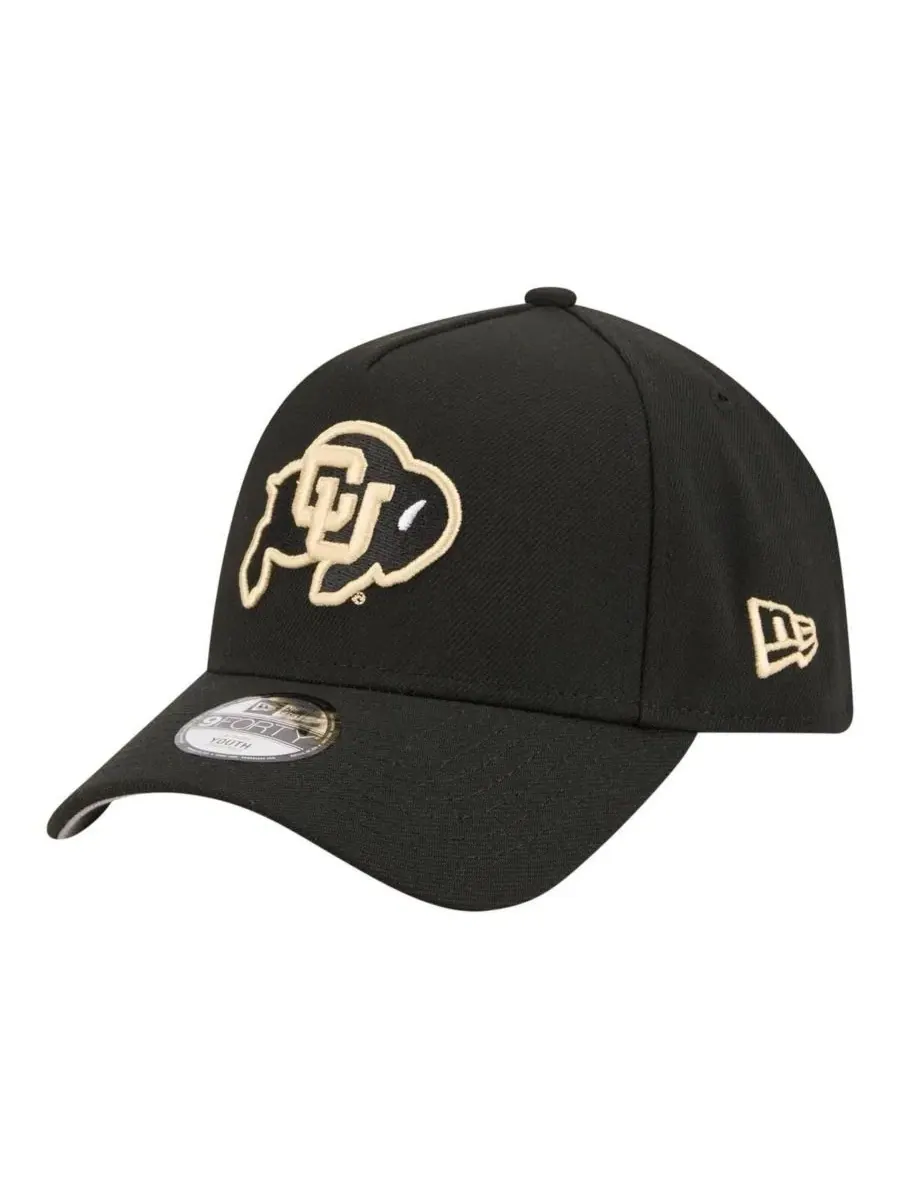 Большая черная регулируемая кепка Colorado Buffaloes 9FORTY A-Frame для мальчиков и девочек New Era