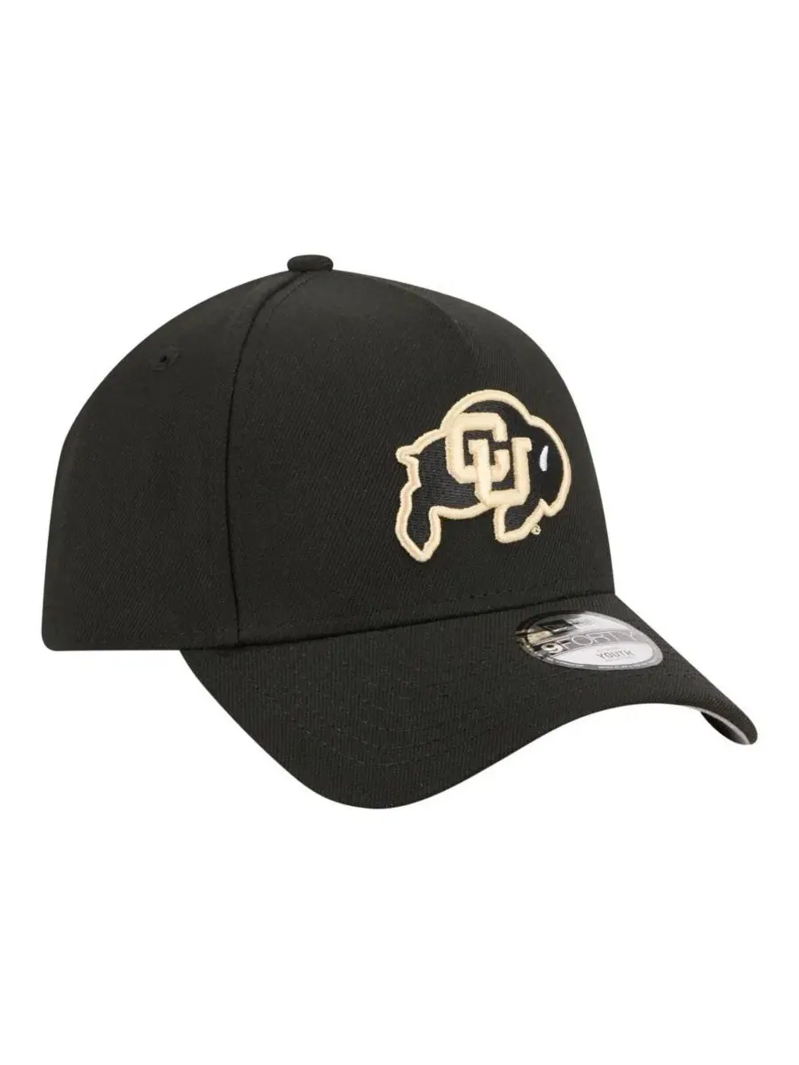 Большая черная регулируемая кепка Colorado Buffaloes 9FORTY A-Frame для мальчиков и девочек New Era — изображение 2 из 5
