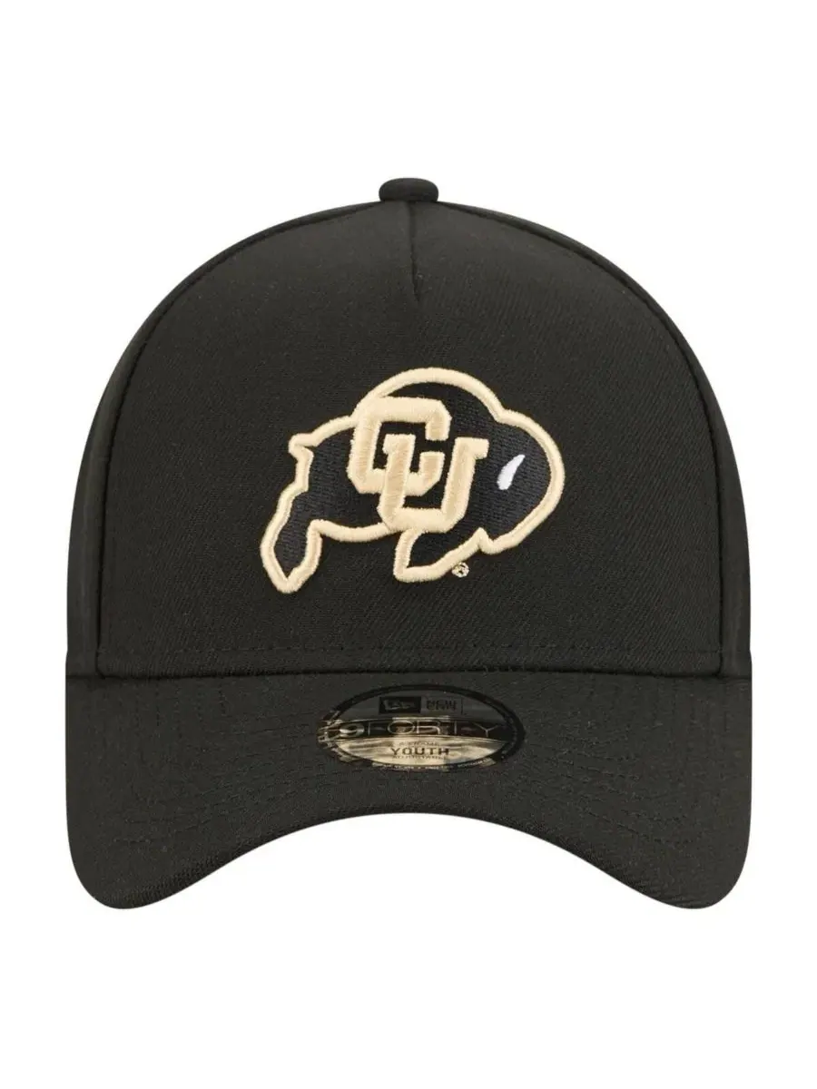 Большая черная регулируемая кепка Colorado Buffaloes 9FORTY A-Frame для мальчиков и девочек New Era — изображение 3 из 5
