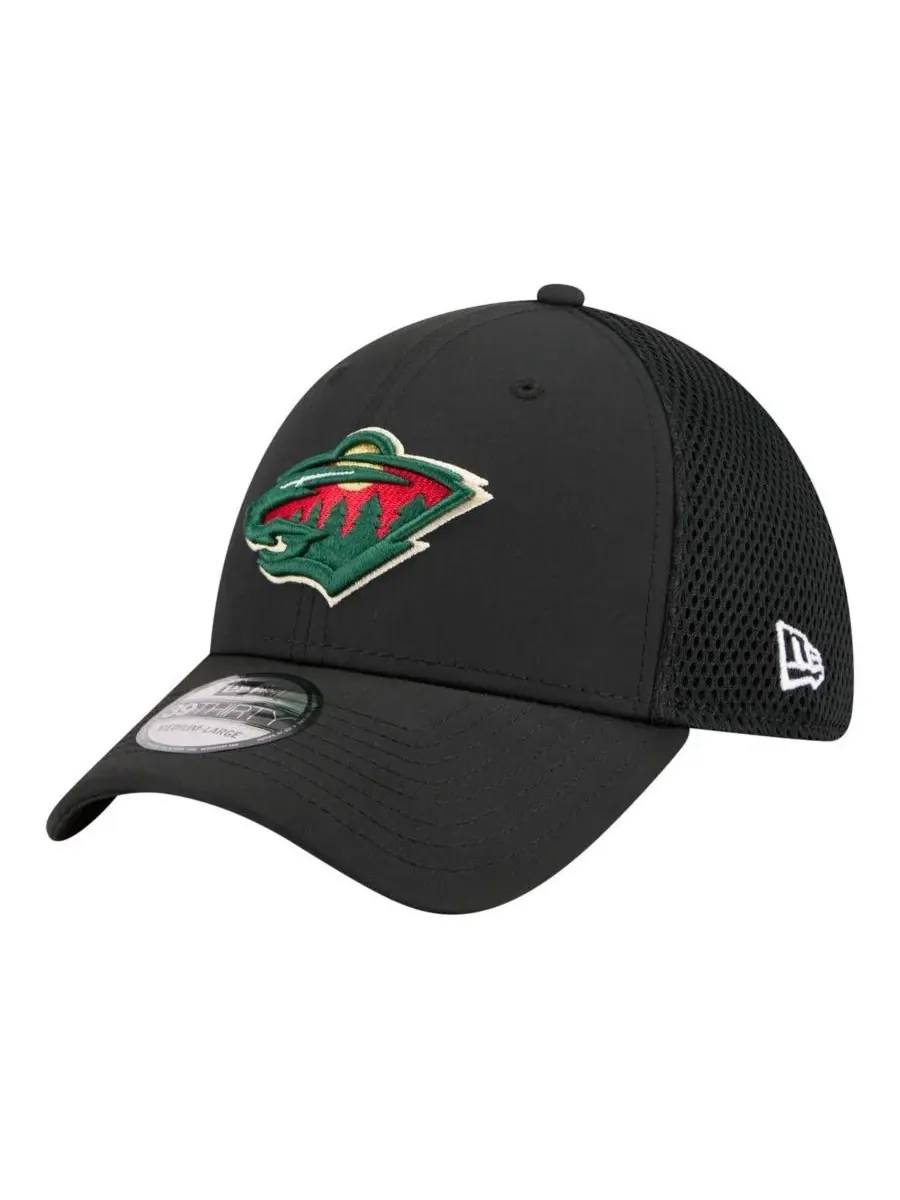 Мужская черная кепка Minnesota Wild с логотипом 39THIRTY Flex New Era