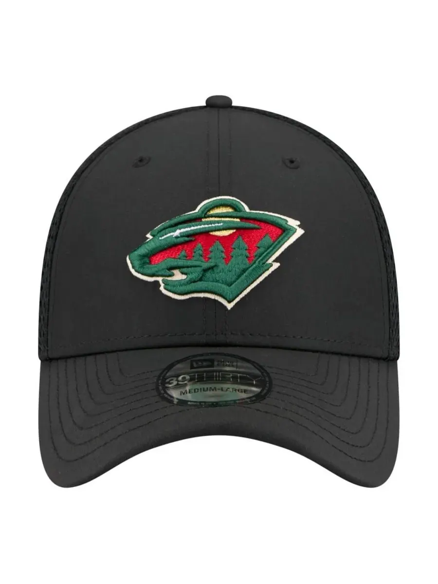 Мужская черная кепка Minnesota Wild с логотипом 39THIRTY Flex New Era — изображение 2 из 5, черный